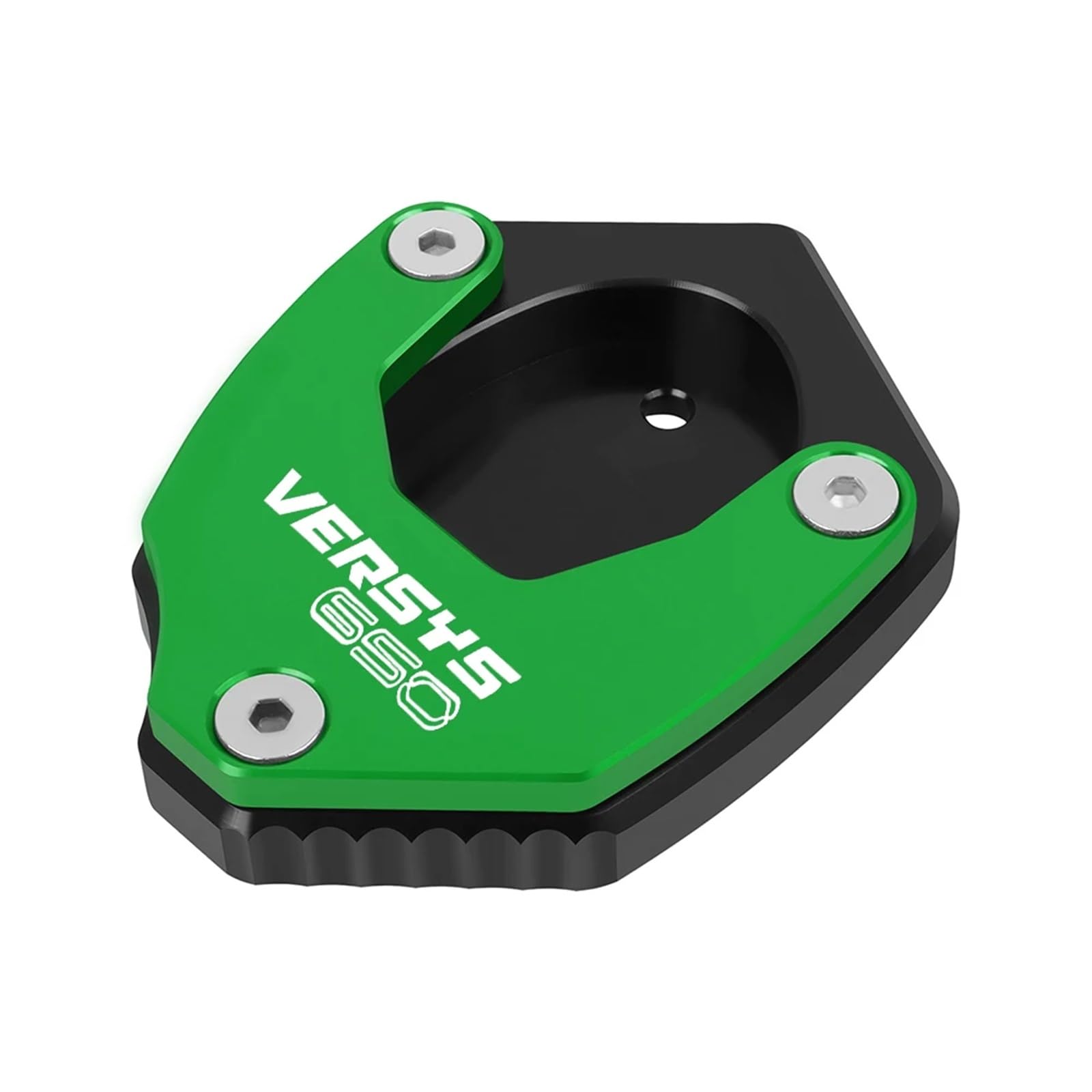 MKBHD Misura for Kawasaki Versys650 Versys650 Versys Versys 650 2010-2023 Cavalletto Piastra di Estensione Piede Cavalletto Laterale Ingranditore Pad Supporto(Green-with Logo)