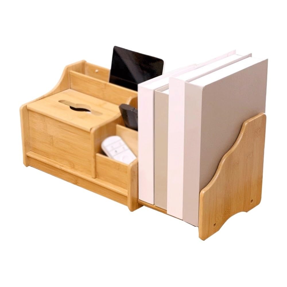 AYCDL Bookcase Small Stretchable Desktop Bookshelf, Bamboo Storage Shelf Multi Compartment, for Home Office Bedroom Display Organizer Rack Display Shelf