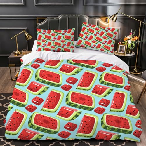 Housse de couette pastèque avec fermeture éclair pour un lit facile à border - 2