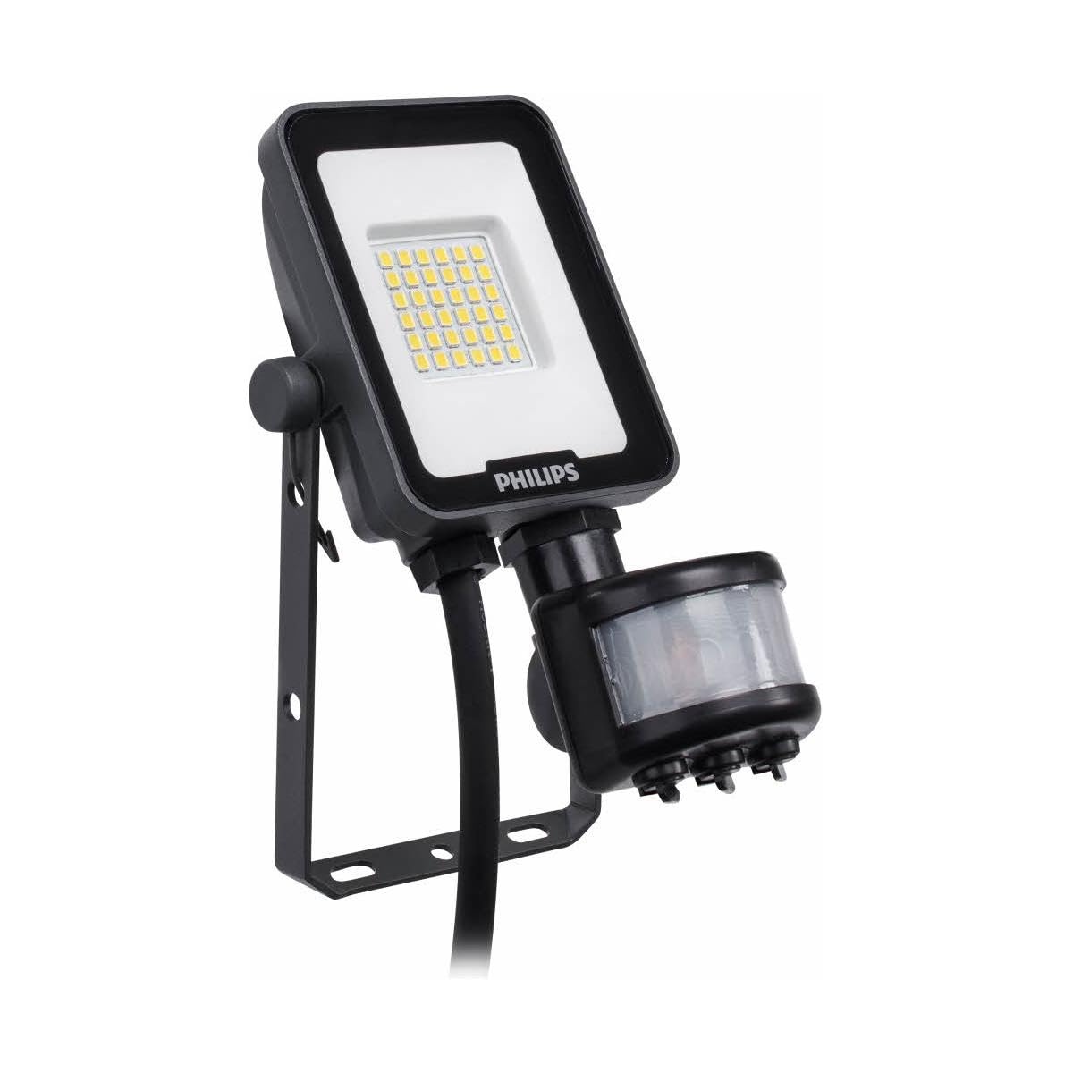 Philips Black Ledinaire Led Mini Floodlight 3000K 10W 1100Lm Pir Sensor Ip65