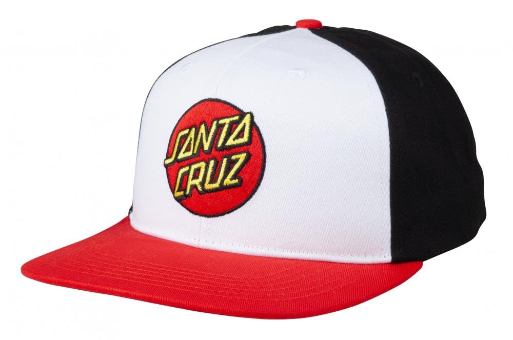 Santa Cruz White Black Red Cap Classic Dot Snapback Sca-Cap-0292