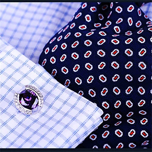 Mancuernillas para camisa de hombre púrpura 16x14mm miniatura 3