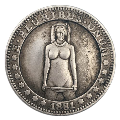 FOTN Lucky Baby Beauty Girl Collection Coin, US Copy Antique Morgan Hobo Coin Commemorative Badge,Protective Case Included (E) (B)