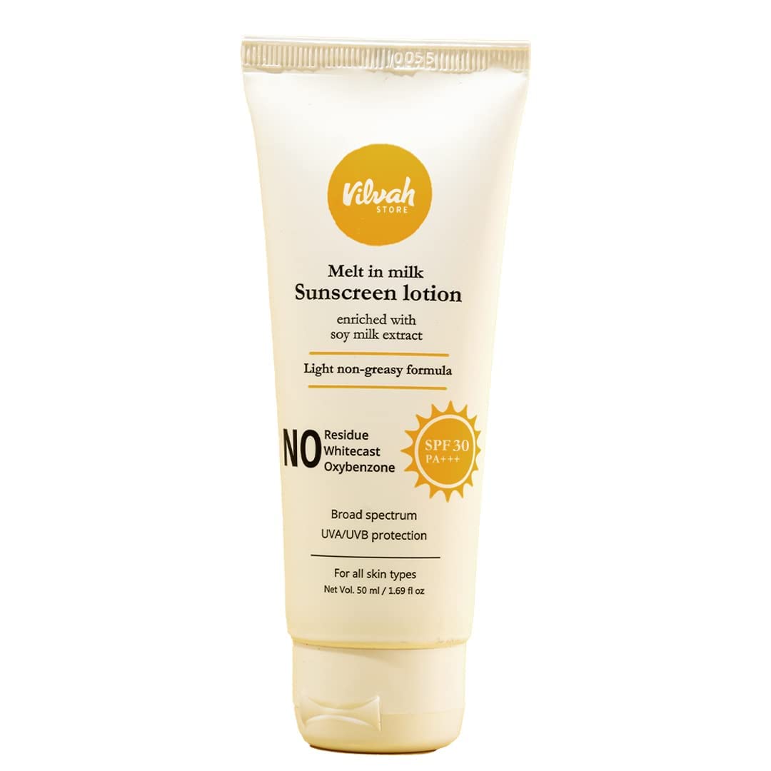 Vilvah MeltInMilk Sunscreen SPF 30 PA+++ Soy Milk Extract
