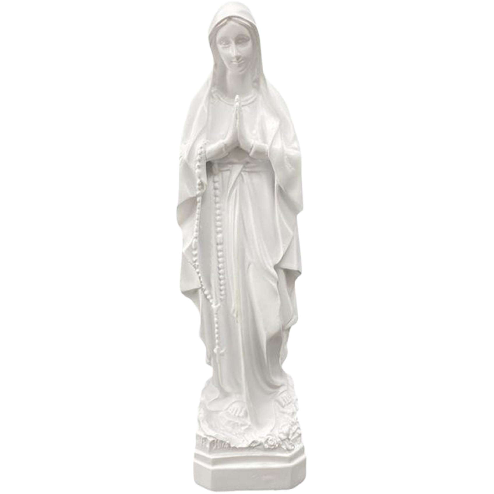 Hbbgdiy Lifelike Resin Standing Virgin Mary Statue, Praying Mother Mary Figurine with Serene Expression, Symbol of Peace for Home, Baptisms, Religious Holidays, Hallway Decor, Style 1