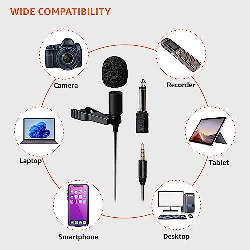 Image of (Refurbished) Amazon Basics Auxiliary Omnidirectional Lavalier Condenser Microphone (with 20ft Cable)