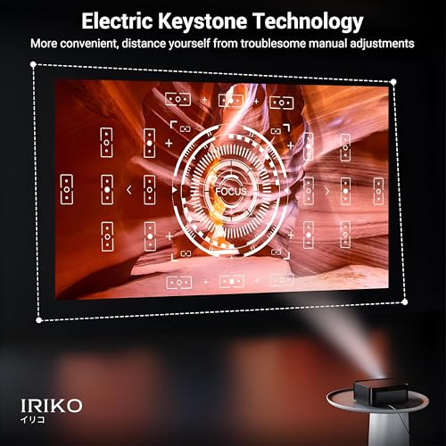 Image of Elara IRIKO PRIZM MAX Full HD 1080P 4K Supports 1500 ANSI Android Projector with Upto 300 inch Display, 32GB+2GB, WiFi, BT, Multi-Device Compatibility Auto Focus, Keystone, Home & Gaming Projector Black