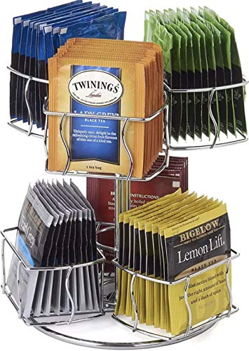 image for Bottl Spinning Carousel Tea Bag Storage Organizer- with sugar packet s