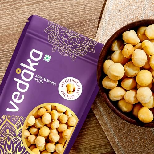 Image of Amazon Brand - Vedaka Whole Macadamia Nuts | 250 g | Crunchy | Naturally Rich in Healthy Fats | Perfect For Snacking | No Artificial Colours & Preservatives