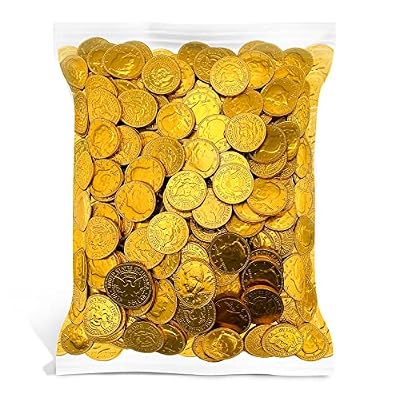 Milk Chocolate Coins Bulk - 2 Pound Pack - 160 Count - Chocolate Gold Coins for Party Favors - Individually Wrapped Gold Candy for Goodie Bags & Party Favors
