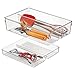 Price comparison product image InterDesign Linus 2-Piece Kitchen Drawer Organizer For Kitchen Utensils and Tools - Clear