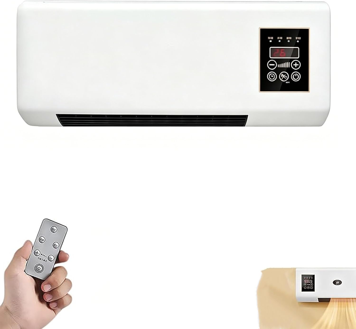 Climatiseur, climatiseur portable mural double mode avec refroidissement intelligent, unité de climatisation portable ultra-silencieuse avec télécommande et minuterie
