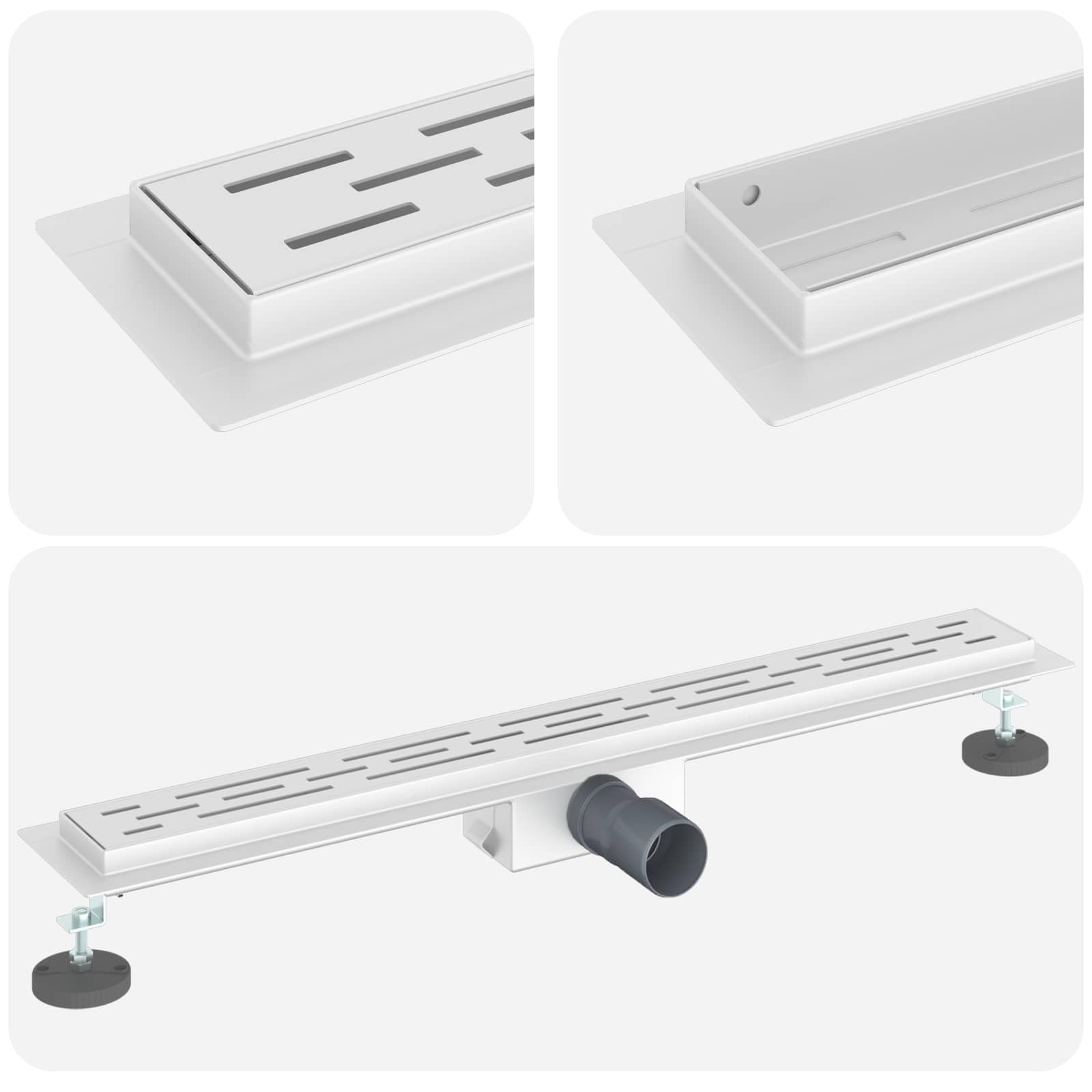 Drenaggio Doccia con Design a Striscia Argento 80 cm, Articoli di ferramenta,Prodotti Idraulici,Ferramenta per la Riparazione di impianti Idraulici,Articoli per idraulica, 3.053kg-42015958