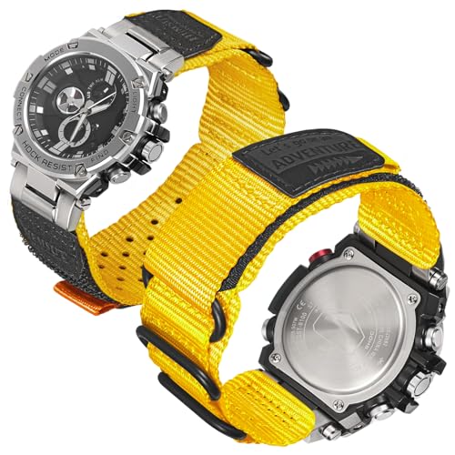 SMITHA �i�C�����r���v�o���h �J�V�IG-STEEL�Ή� G-Shock GST-210 GST-300 GST-400 GST-410 GST-210B GST-S100D GST-S210B�ɑΉ� ��v��3���[�v���߉\�Ȍ����p�X�g���b�v