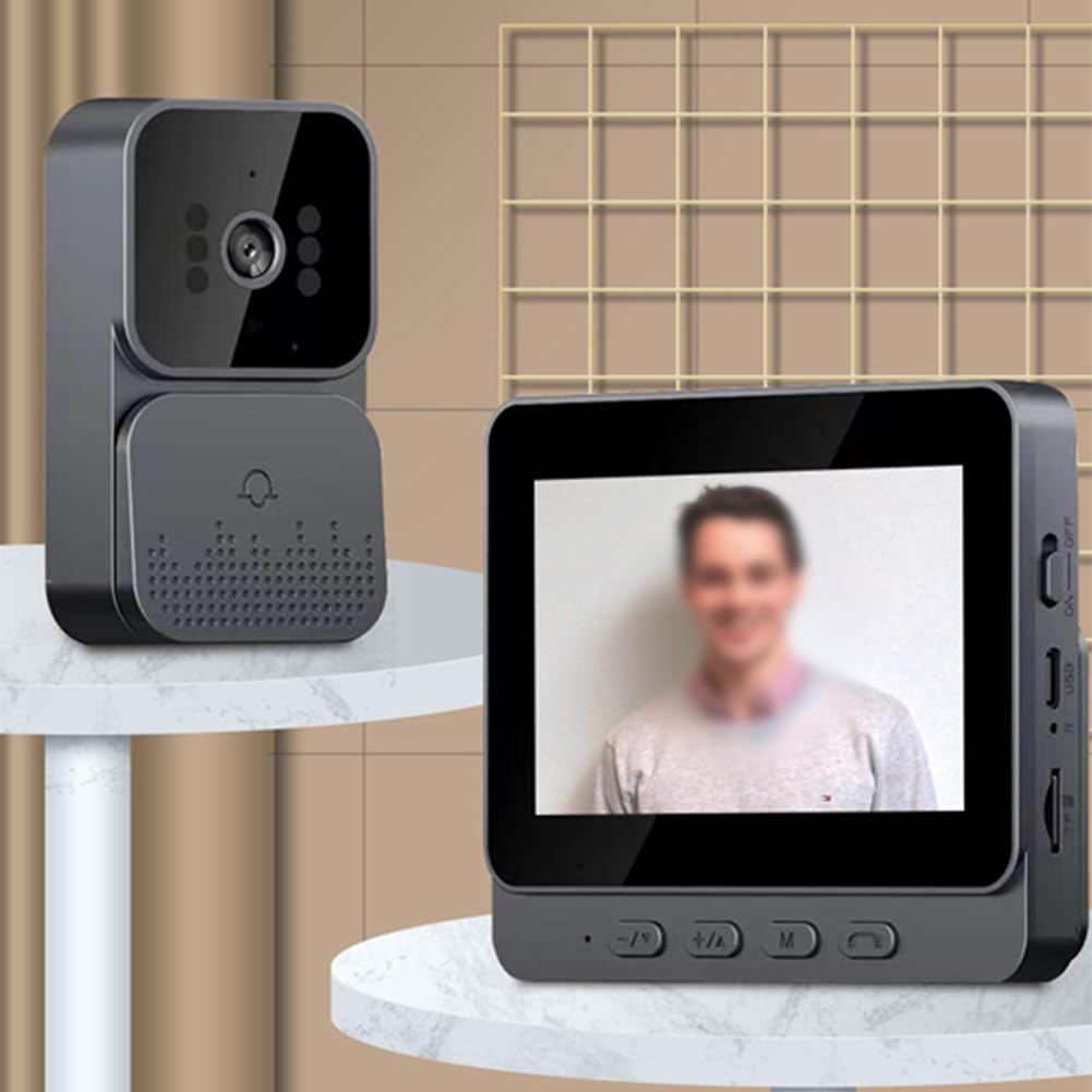 Videocitofono Campanello Camera, Campanello Telecamera Wireless, Schermo da 4,3 pollici Video Campanello Telefono Telecamera di Sicurezza Campanello Citofono, Citofono bidirezionale