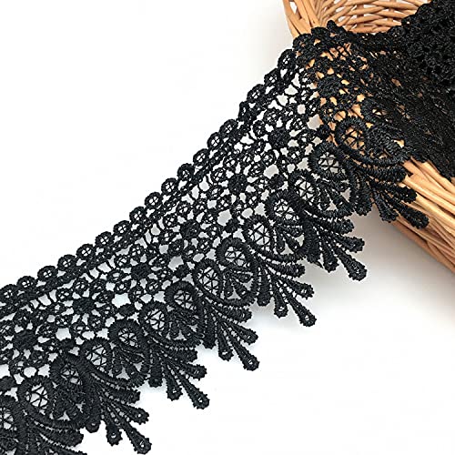 FQTANJU 5 Yard Floral Lace Edge Trim 9cm Wide Ribbon