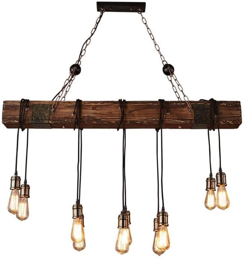 Antique Wood Chandelier Farmhouse Rustic Pendant Light,Vintage Hanging