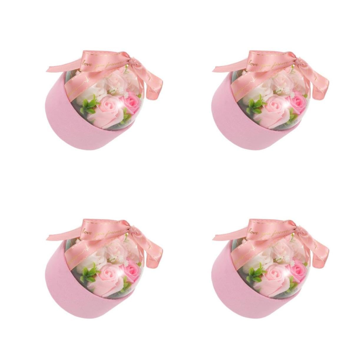 Toyvian 4 Pezzi Rose di Sapone Rosa in Scatola, Aroma Duraturo, Decorazione | Fiori di Sapone, Freschezza Duratura, Stile Elegante e Romantico, per Nozze e San Valentino
