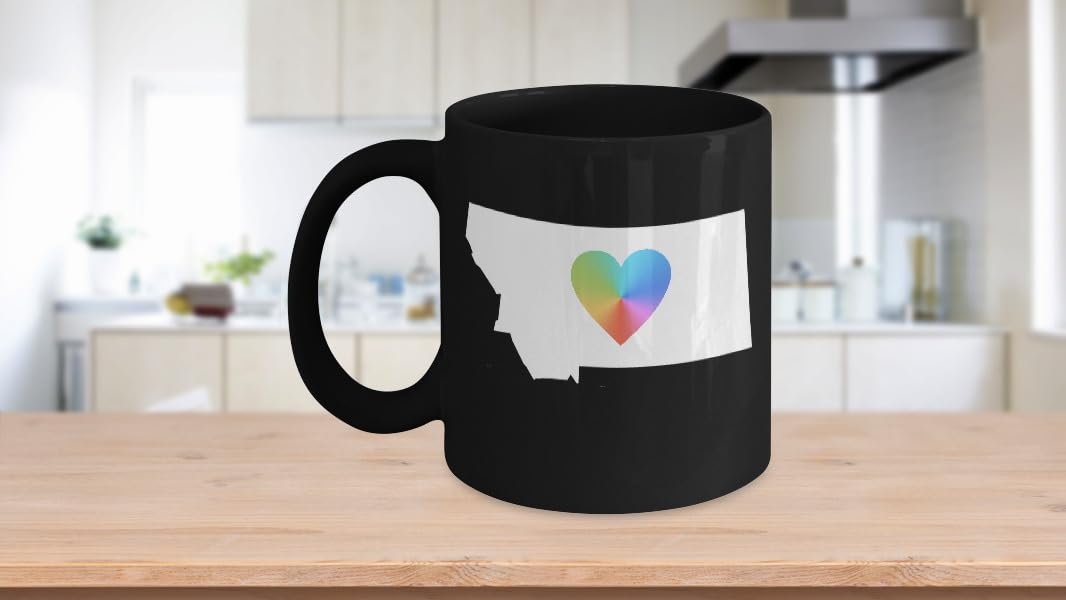 Montana Mug Rocky Mountain Black Coffee Cup State Home Tie Dye Love Heart Printed Coffee and Tea Ceramic Mug- 320 ML Ceramic Coffee Mug 2939