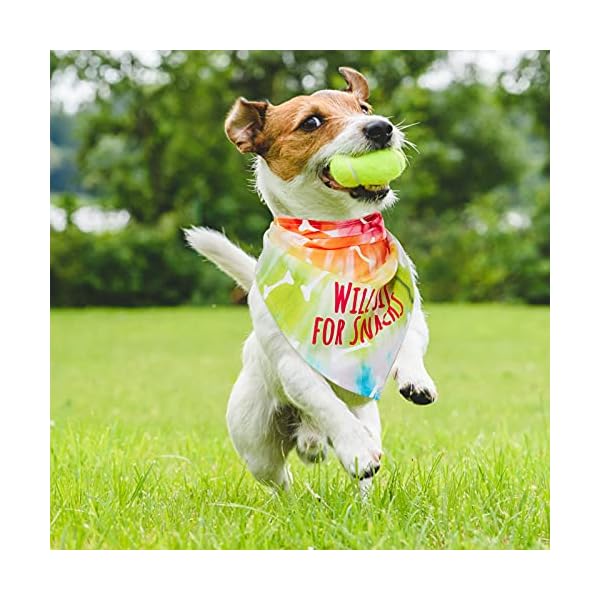6 pieces tie dye dog bandana rainbow pet triangle scarf colorful dog costume adjustable reversible pet triangle bibs washable dog kerchief puppy neckerchief for pet dog cat daily wear birthday party - image 6