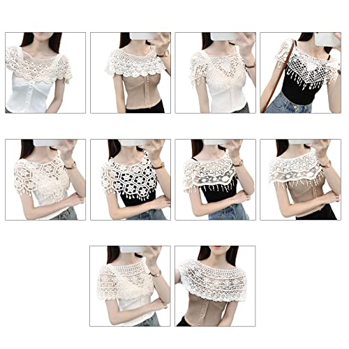 Lace Crochet Shawl For Women Crochet Cape See-Through Lace Cloaks Shawl Bridal Shawl Wrap Capelet Lace Cape Bridesmaid Croch2