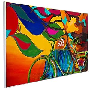 Ecowelle Infraroodverwarming met afbeelding | 1200 Watt | 60×120 cm | infrarood verwarming | Made in Germany | f 148 schilderij fiets