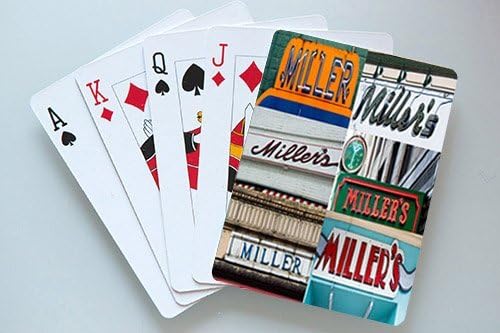 MILLER Personalized Playing Cards featuring photos of actual signs