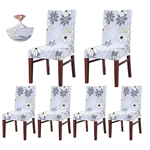 SARAFLORA Stretch Dining Chair Covers Removable Washable Seat Protectors for Wedding Party Dining