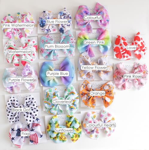 Baby Girl Bows Headband Newborn Handmade Hair Bows Hair Accessories for Infant Toddlers Kids (Colourful Hearts, One Size)4