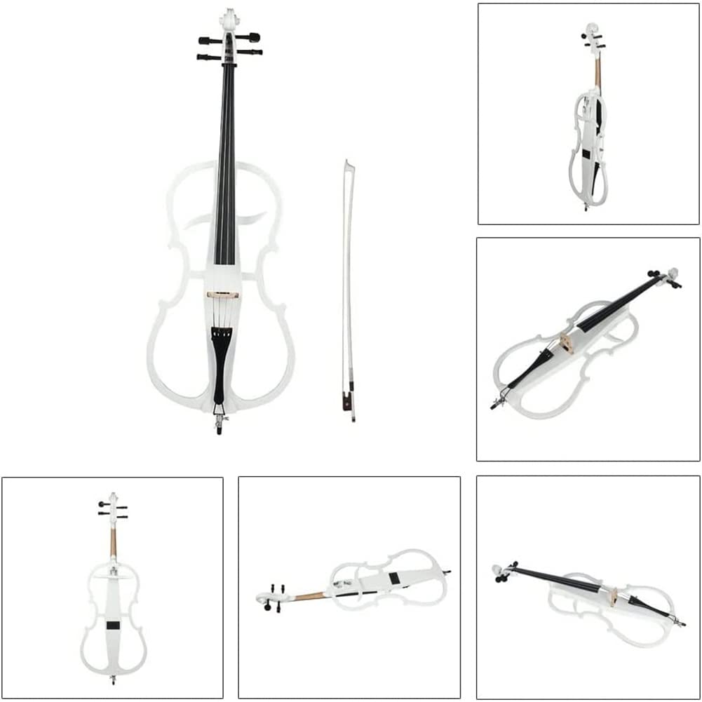 4/4 Violoncello Elettrico Professionale in Legno Massello A Grandezza Naturale Che Suona Il Violoncello Elettronico con Raccordi in Ebano