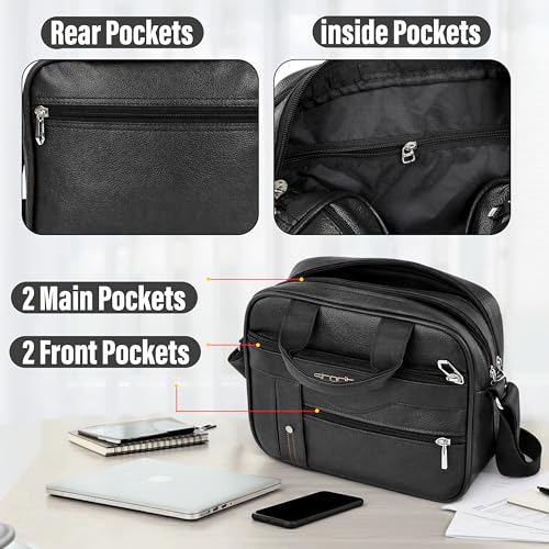 Image of Storite Stylish Small PU Leather Sling Cross Body Travel Office One Side Shoulder Bag for Men Women