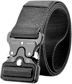 Cinto Tático Militar de Nylon – Ajustável, Fivela de Engate Rápido em Metal, 130cm, Resistente para Uso Outdoor, Camping e Aventureiros
