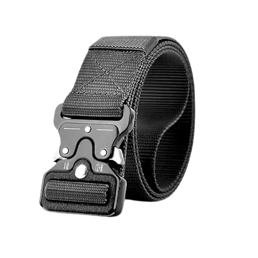 Cinto Tático Militar de Nylon – Ajustável, Fivela de Engate Rápido em Metal, 130cm, Resistente para Uso Outdoor, Camping e Aventureiros