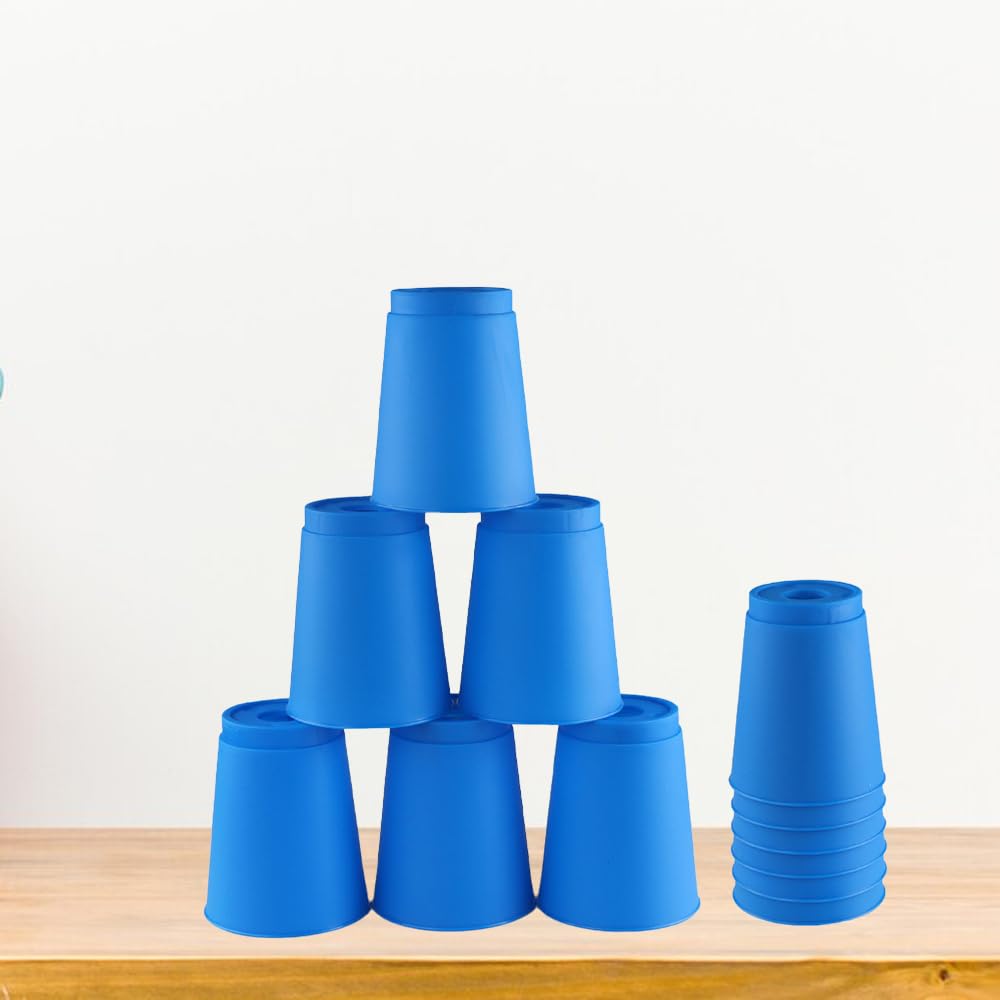 12 Vasos apilables Deportivos, Vasos apilables para Entrenamiento, Juego, desafío, competición, Fiesta
