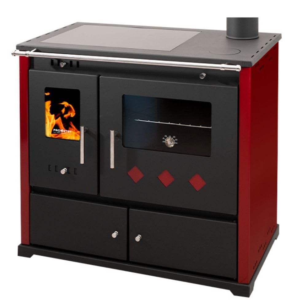 Prometey Practik Lux Holzofen mit Keramikplatte, 9,5 kW, Energieklasse A+