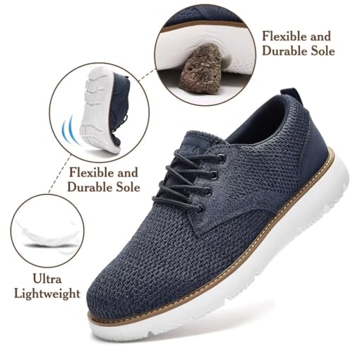 Image of Men's Breathable Mesh Comfortable Business Casual Shoes with Sneakers Design for Long Standing, Office Work, Formal Occasions & Walking
