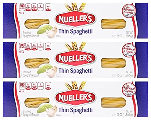 Mueller's Thin Spaghetti Pasta, 16 oz (Pack of 3)