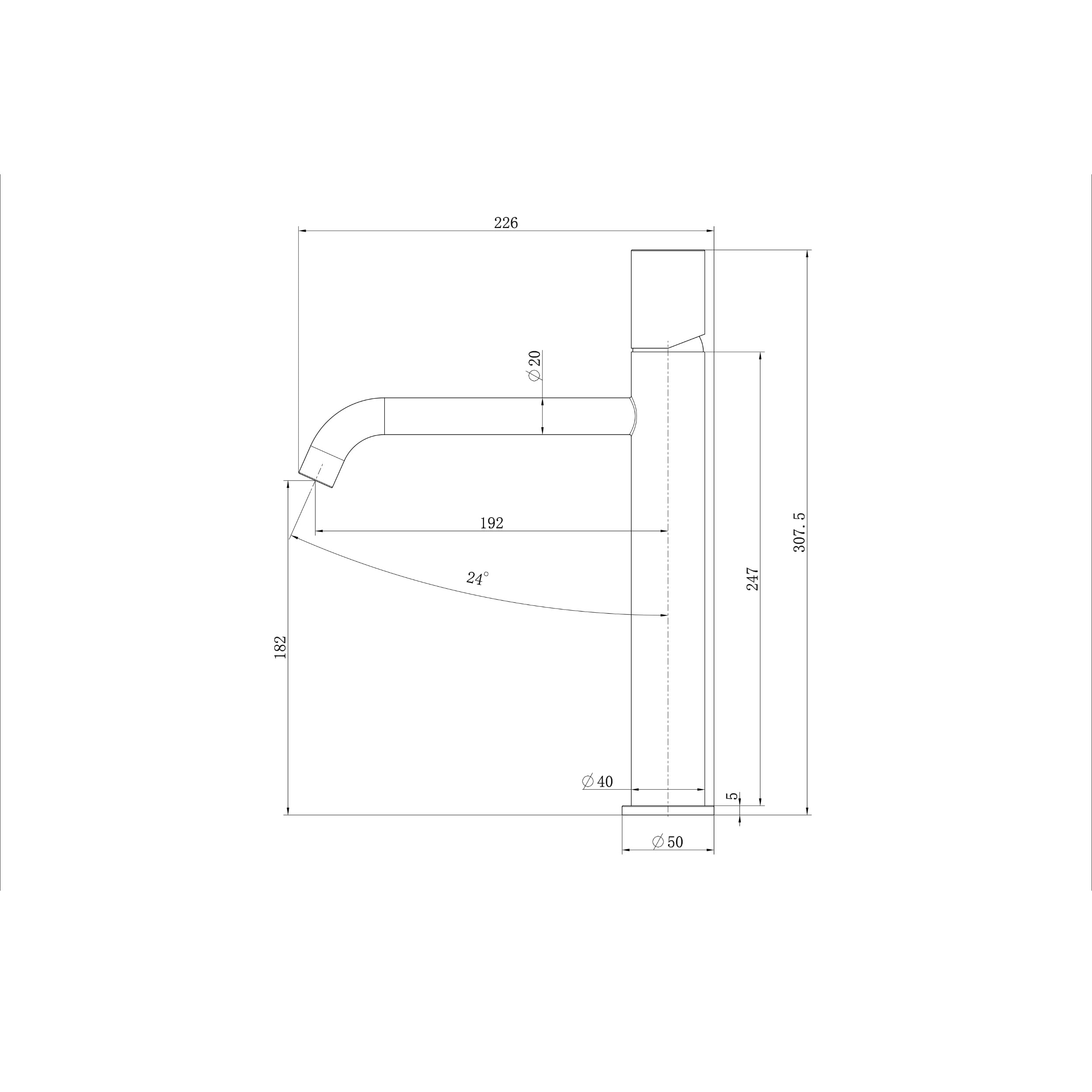 BAIKAL Grifo Lavabo Monomando en Acero Inoxidable SUS304. Grifo en Negro Mate. Caño Alto. Grifo Agua Fría/Caliente. Ahorro de Agua. Fácil Instalación. Modelo ROMA L