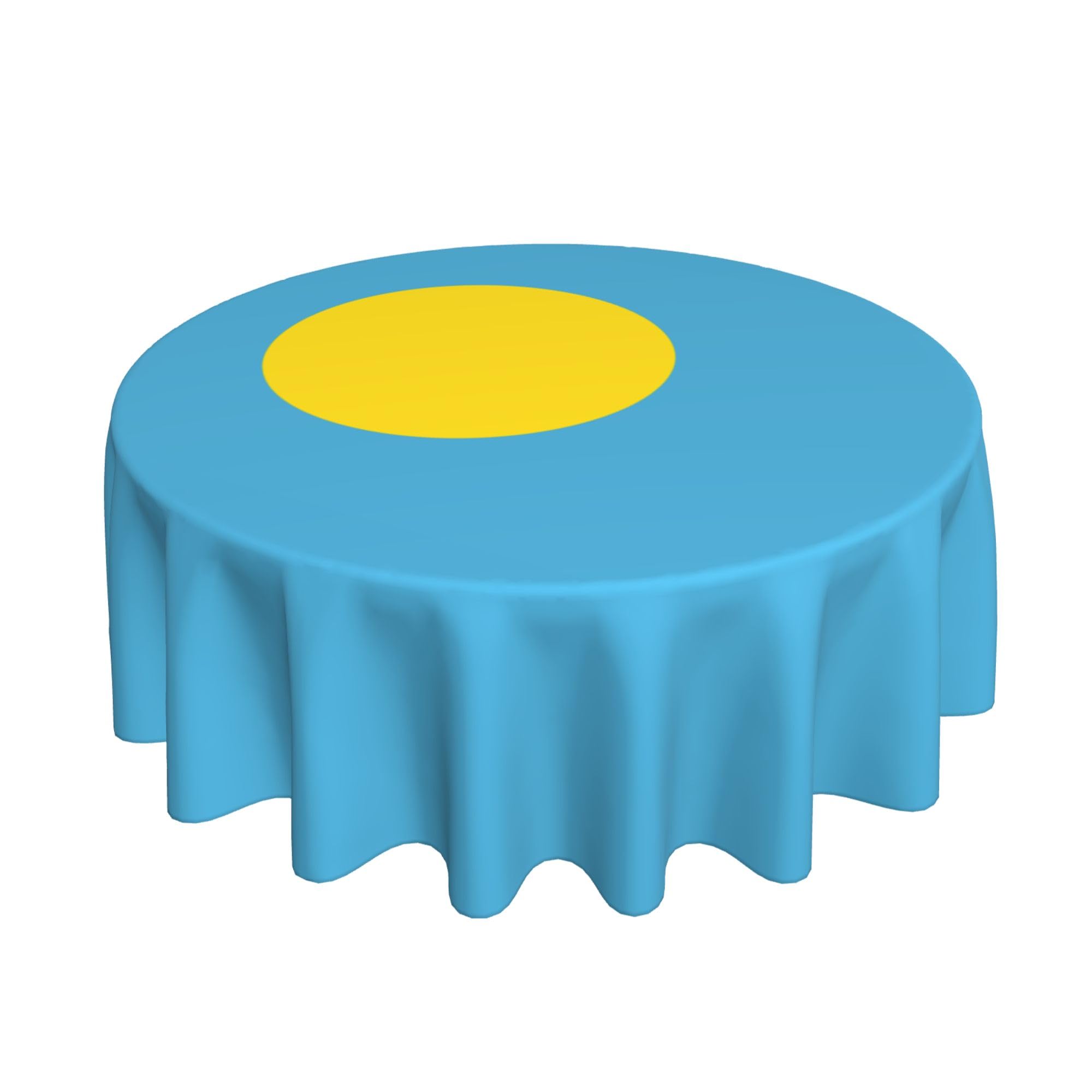 HLBSDM Flag of Palau 60" Restaurant Circle Decor Tablecloth Festive Table Cover Round Art Desk Cloth
