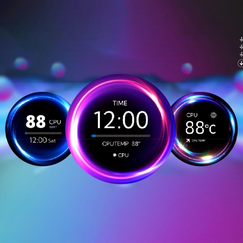 Schermo secondario IPS raffreddato ad acqua da 2,1 pollici, display LCD rotondo 480x480 per CPU GPU in tempo reale per monitoraggio RAM, accessorio PC compatto
