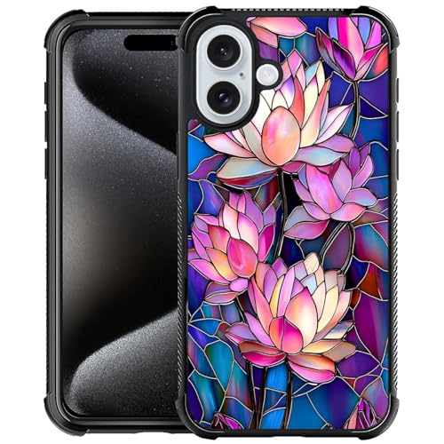 Coque iPhone 16 protection complète en TPU souple antichoc fleur de lotus