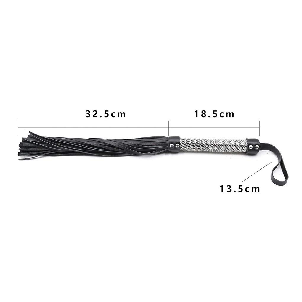 Kit de bondage Collier SM Sex Menottes en cuir véritable Fouet avec Ball Gag Adulte Bondage Harnais érotique pour débutants femmes hommes Noir (Lot de 5)