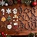 Christmas Cookie Cutters Set- 9 Piece Stainless Steel Winter Holiday Metal Shapes-Christmas tree, Snowman, Candy Cane, Bells, Snowflakes, Gingerbread Man, Reindeer, Socks,Santa Face Shapes