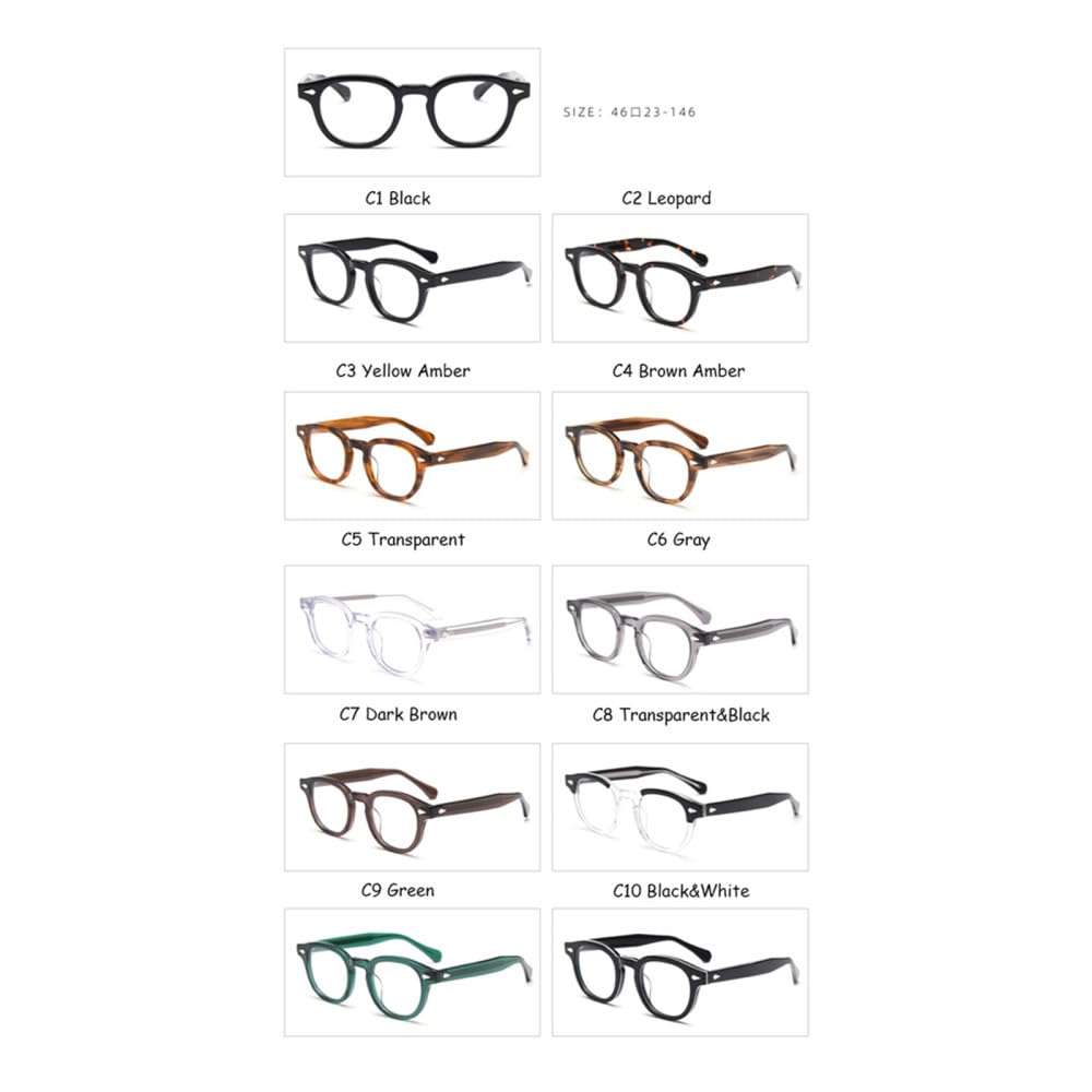 Nieten Acetat Brillengestell Damen Brillen Herren Brillengestell Klare UV400 Brille