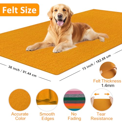 Image of XSEINO Antique Gold Large Felt Fabric 72 inch X 36 inch(2 Square Yards), 1.4 mm Thick Soft Felt Fabric Sheet for Crafts, Yellow Series Colors Soft Nonwoven Fabric, Fit for Decoration, Sewing, DIY Crafts