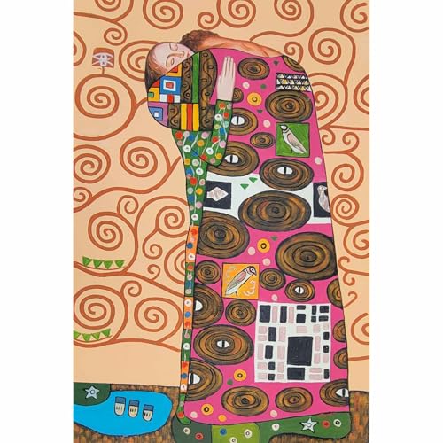 Tableau abstrait Gustav Klimt triptyque pour sublimer votre salon moderne
