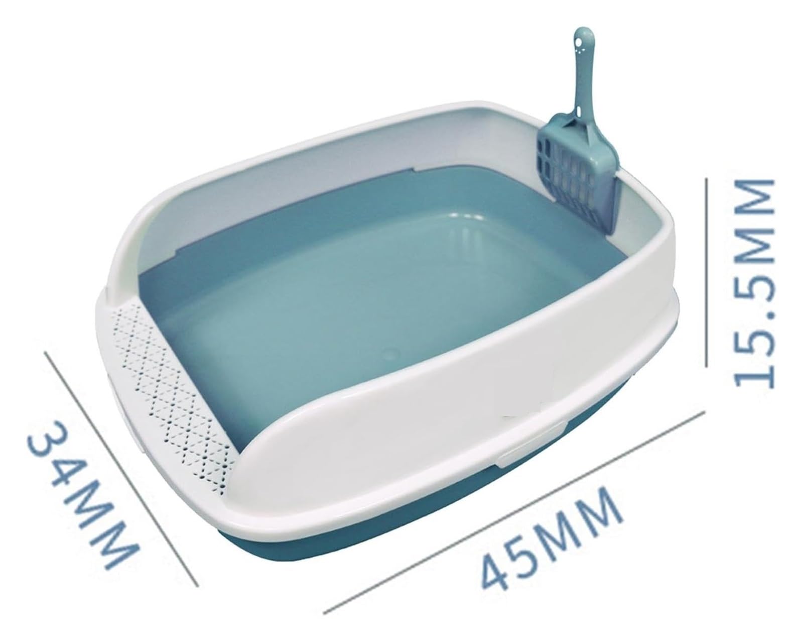 autopulente Lettiera for gatti semichiusa, lettiera con lato alto e parte superiore aperta, antispruzzo, toilette for gattini for gatti che vivono in casa grande(Blauw)