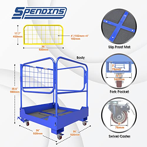 Image of 36 inchx36 inch Foldable Forklift Safety Cage, Heavy Steel, 1150LB