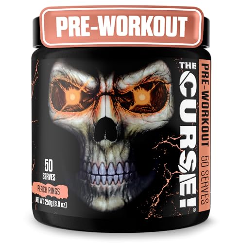 Image of JNX The Curse! Pre Workout Powder with Creatine, Peach Rings, 50 Servings | Pre workout powder for men & women with caffeine, L-Citrulline, Beta Alanine & Creatine for energy, pumps & performance.