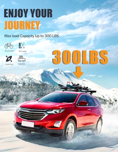 Image of KINGGERI 300lbs Lockable Roof Rack Cross Bars Compatible with 2018-2024 Chevy Chevrolet Equinox & GMC Terrain.Heavy Duty Aluminum Roof Rails Crossbars Luggage Kayak Canoe Snowboard SUV Accessories